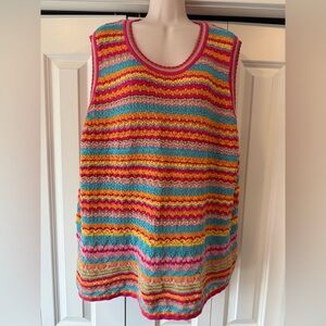 Grace & Karma crochet tank top sleeveless multi color 3X NEW